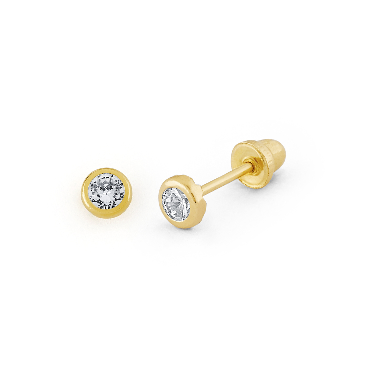 Small Round BezelSet CZ Stud