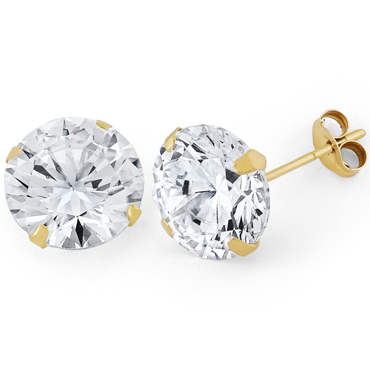 Round CZ Pushback Stud