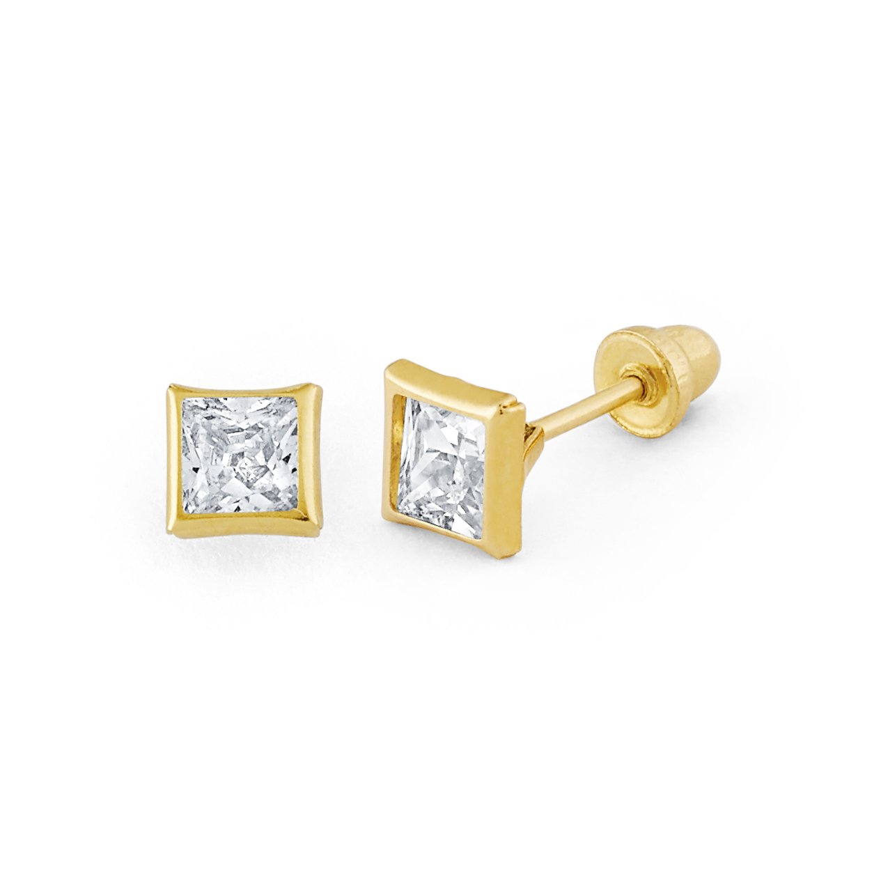 Medium Square BezelSet CZ Stud
