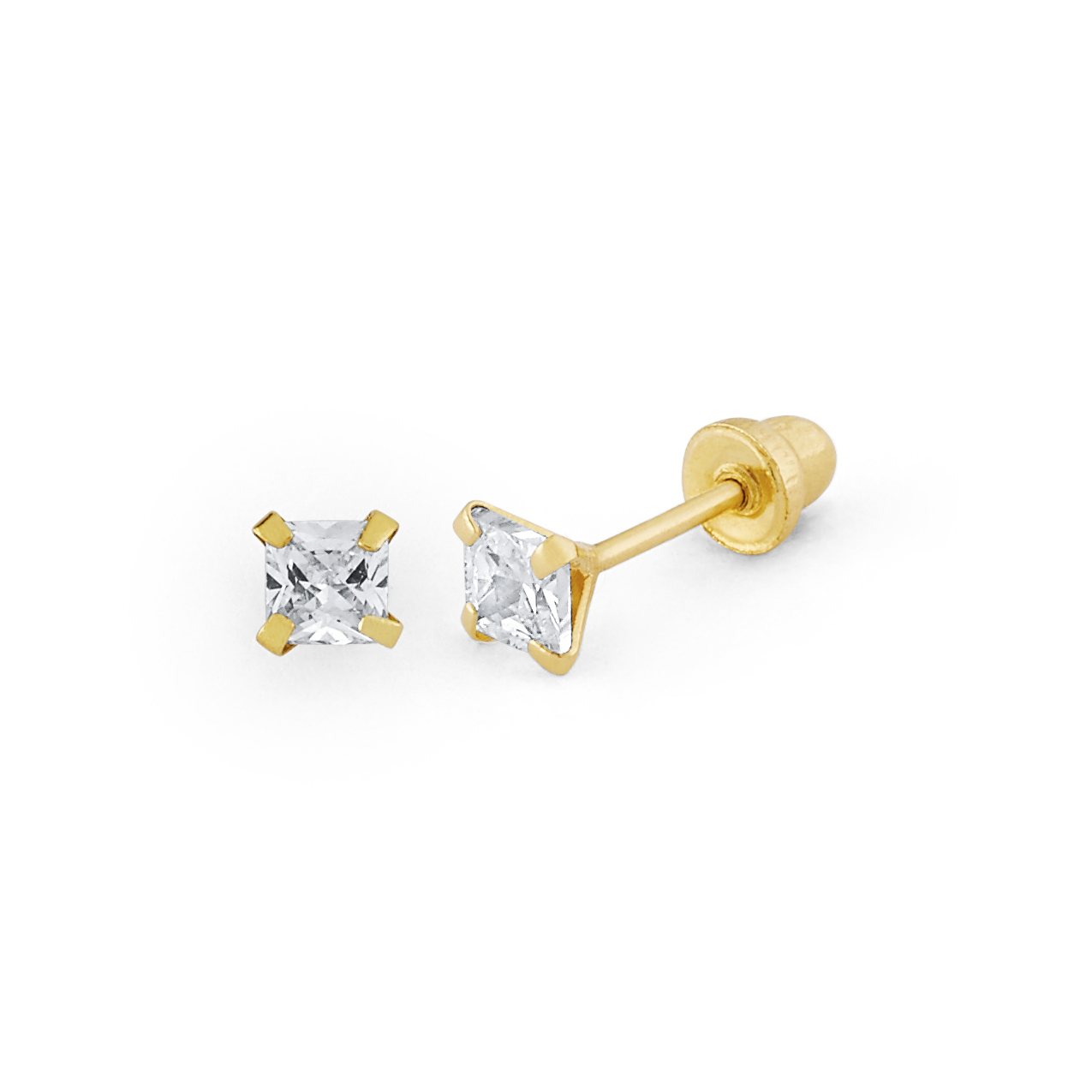 Cushioncut CZ Screwback Stud