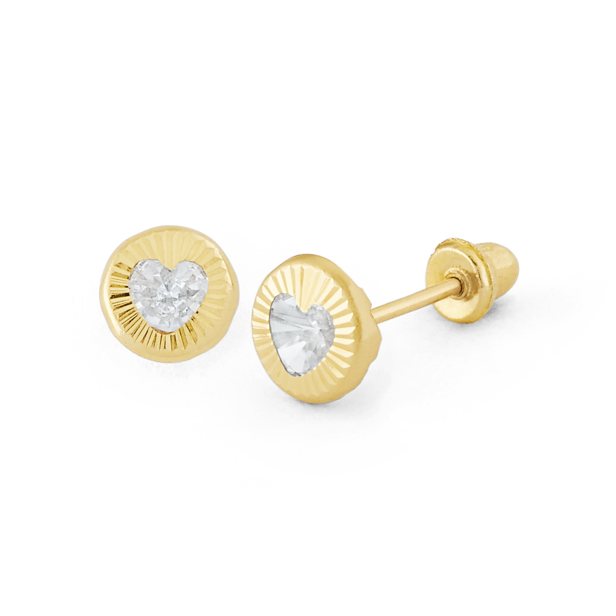 Floral Cluster CZ Screwback Stud