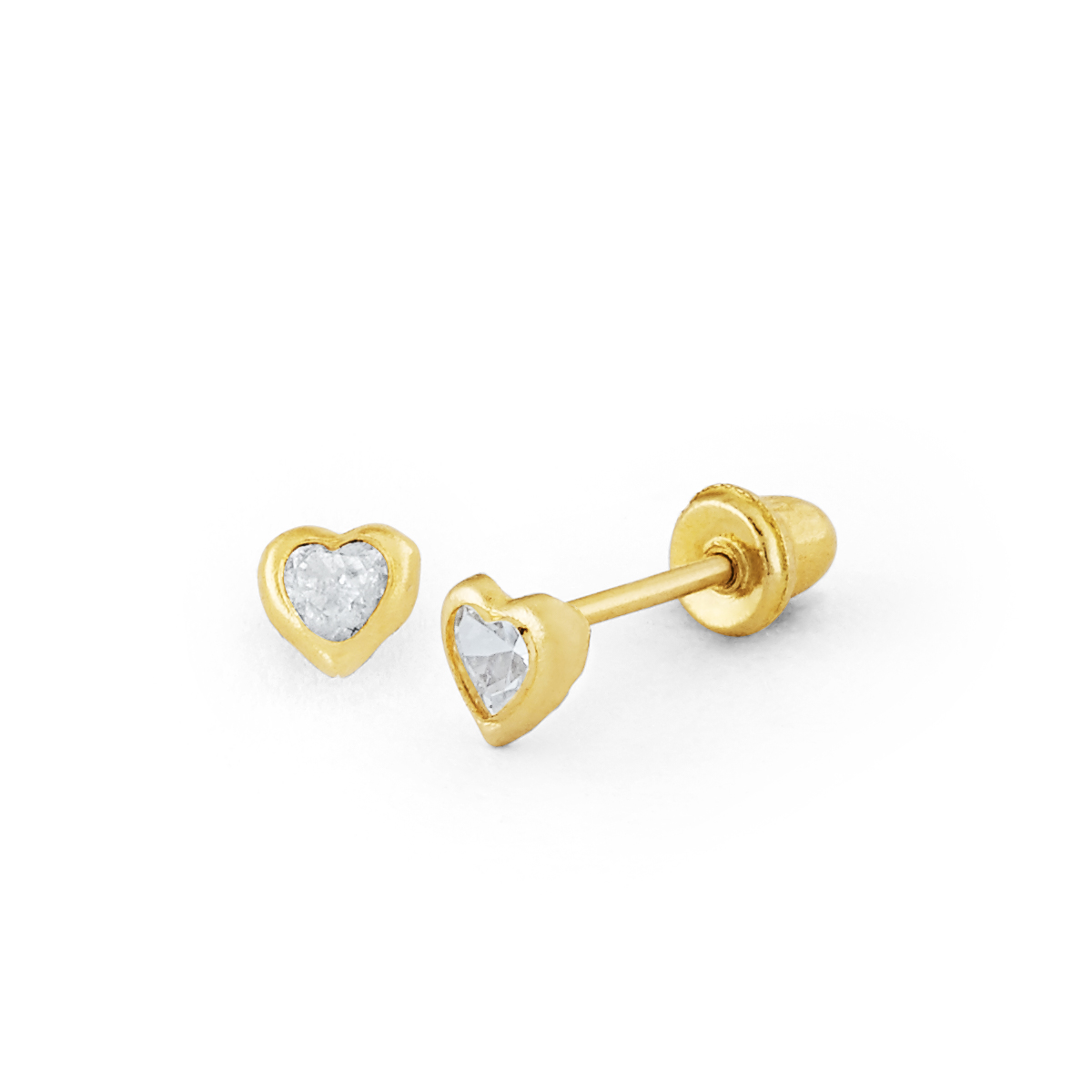 Petite Heart BezelSet CZ Stud