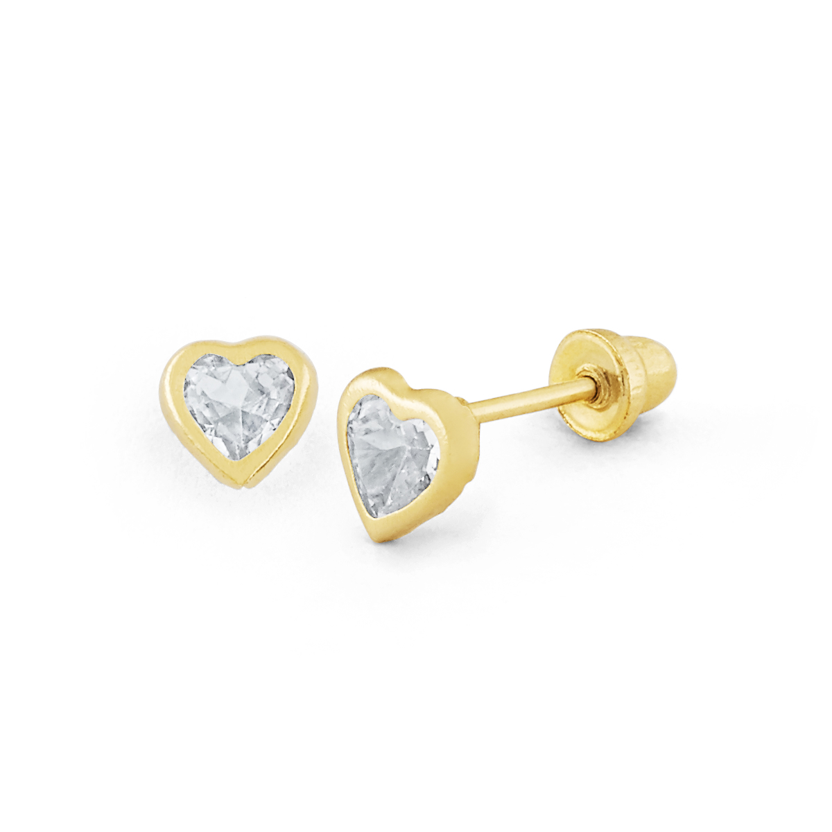 Small Heart BezelSet CZ Stud