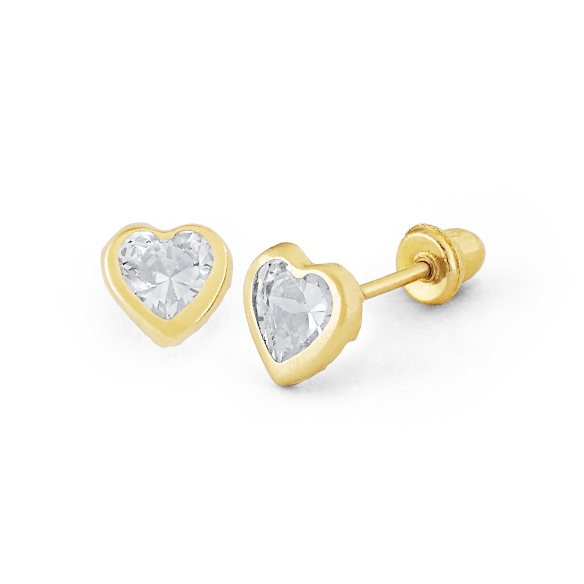 Medium Heart BezelSet CZ Stud