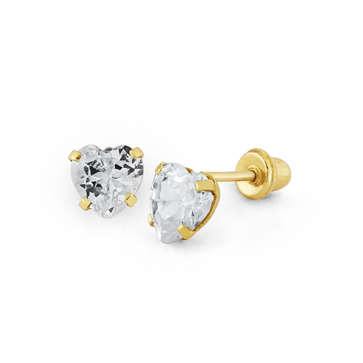 Petite Heart CZ Screwback Stud