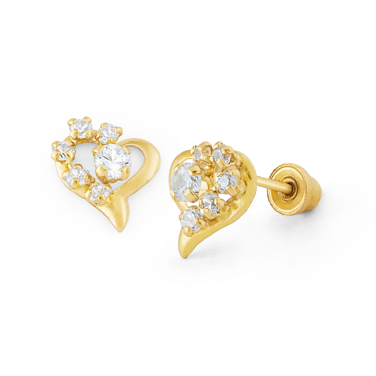 Open Heart Pave CZ Stud
