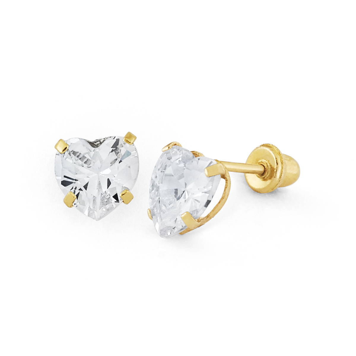 Medium Heart CZ Screwback Stud