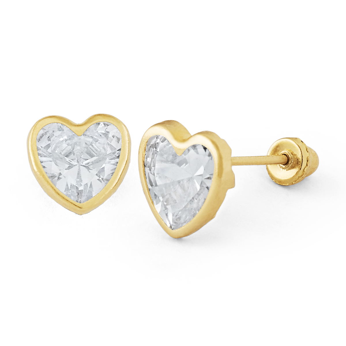 ExtraLarge Heart BezelSet CZ Stud