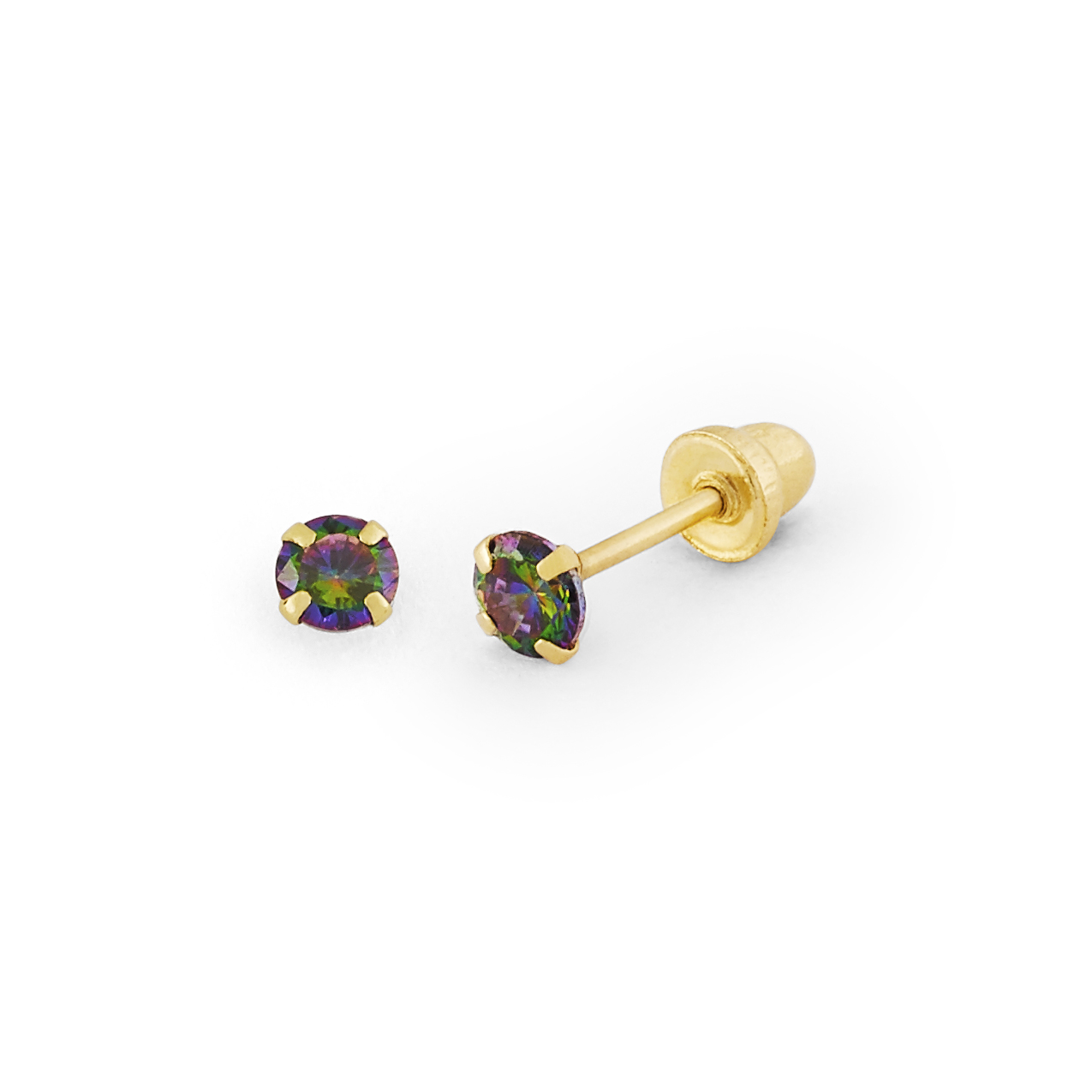 Petite Rainbow Mystic Topaz Stud