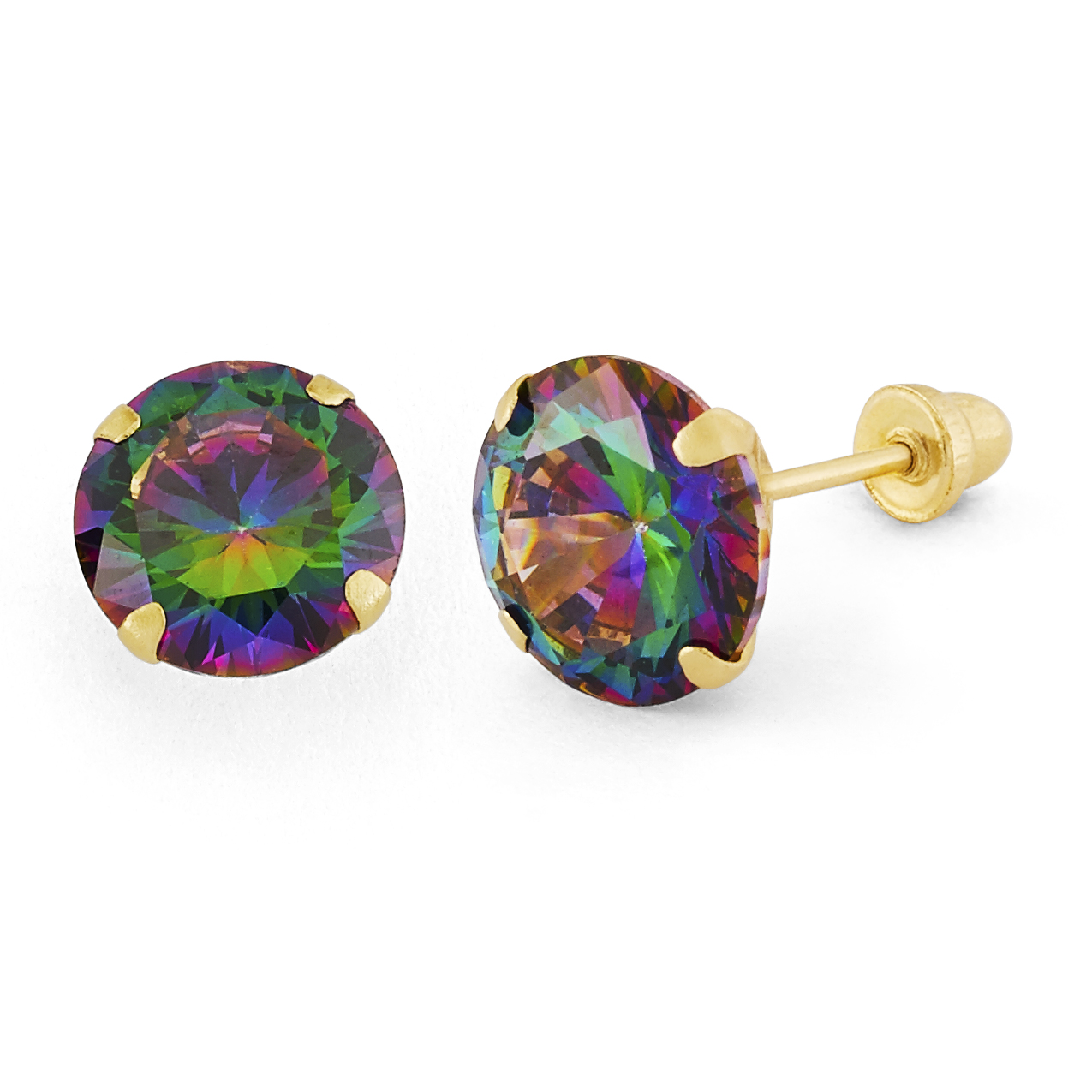 ExtraLarge Rainbow Mystic Topaz Stud