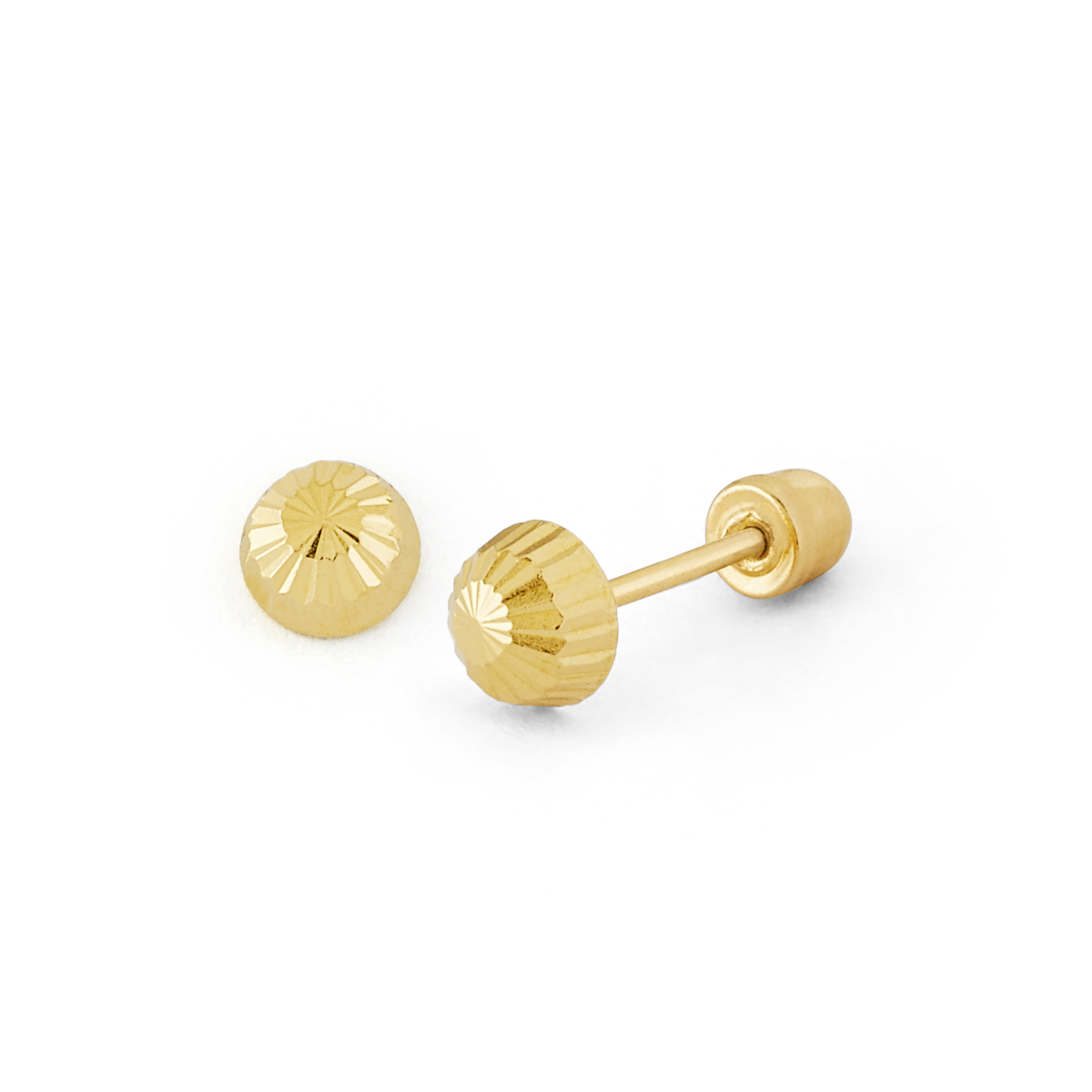 Giant Round CZ Screwback Stud